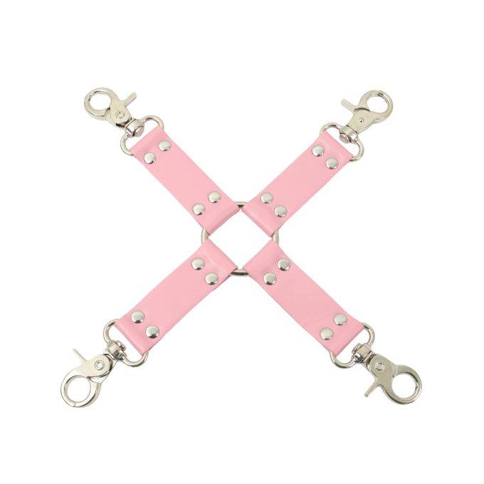 Banoch Pink hogtie with clips Roze hogtie met haken bondage 2 scaled scaled