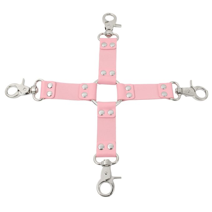 Banoch Pink hogtie with clips Roze hogtie met haken bondage 3 scaled scaled