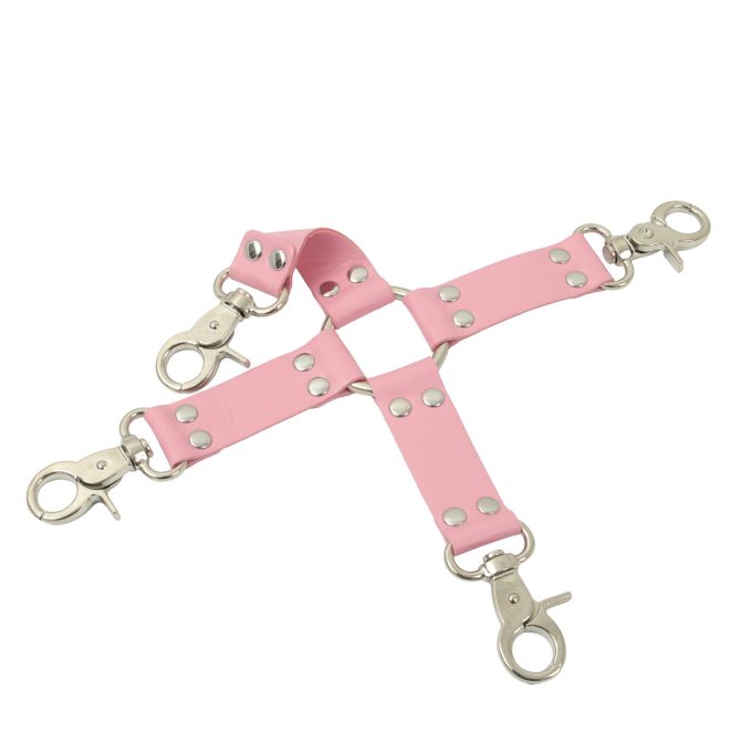 Banoch Pink hogtie with clips Roze hogtie met haken bondage 5 scaled scaled