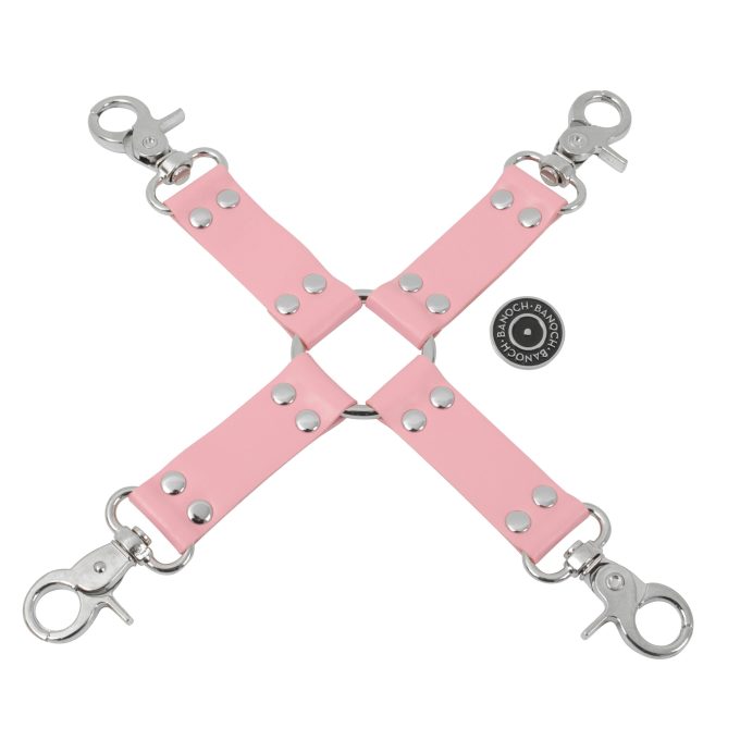 Banoch Pink hogtie with clips Roze hogtie met haken bondage 6 scaled scaled