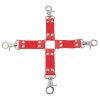 Banoch Red hogtie with clips Rode hogtie met haken bondage 1 scaled scaled