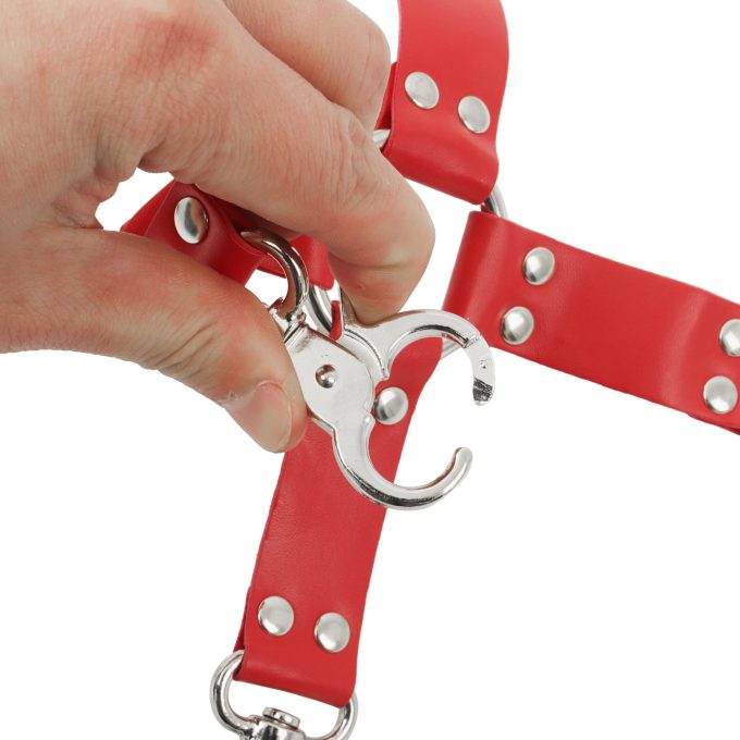 Banoch Red hogtie with clips Rode hogtie met haken bondage 4 scaled scaled