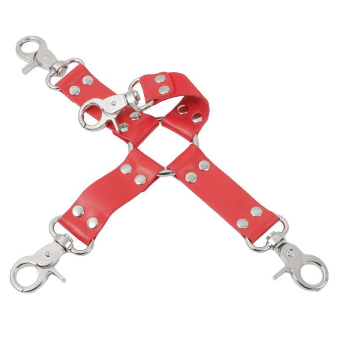 Banoch Red hogtie with clips Rode hogtie met haken bondage 5 scaled scaled