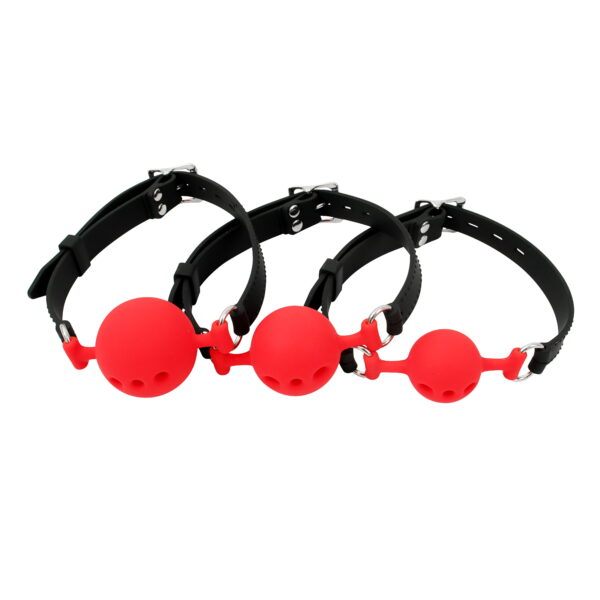 Banoch ballgag siliconen rood 3 maten scaled scaled