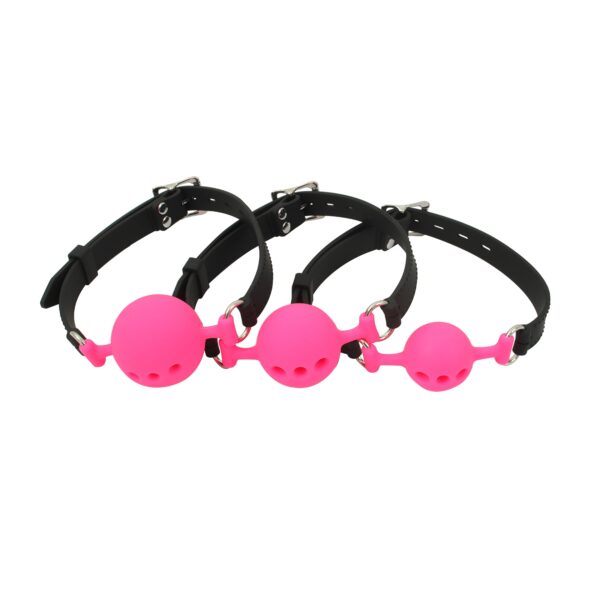 Banoch ballgag siliconen roze bdsm drie maten scaled scaled