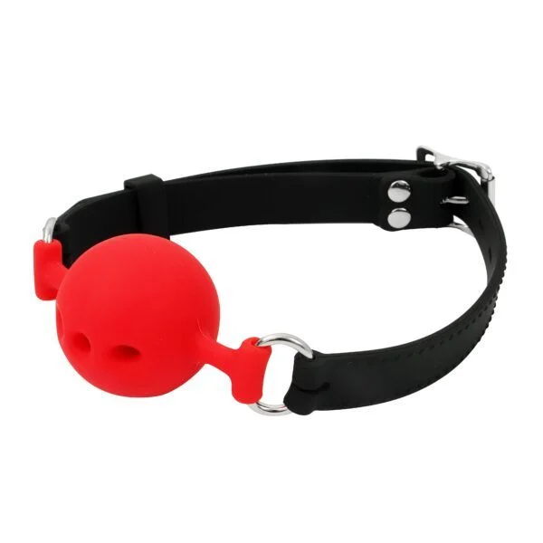 Banoch ballgag siliconen small rood O 35 cm 6 scaled scaled