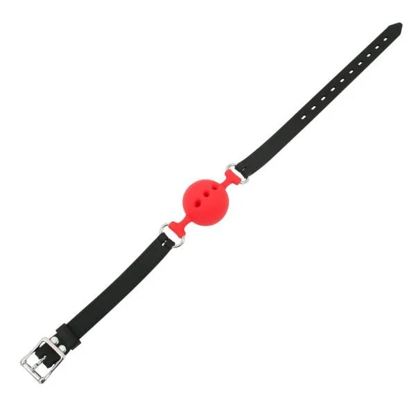 Banoch ballgag siliconen small rood O 35 cm 8 scaled scaled