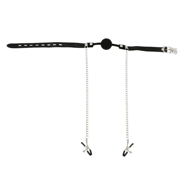 Banoch siliconen Ballgag met tepelklemmen Zwart 1 scaled scaled
