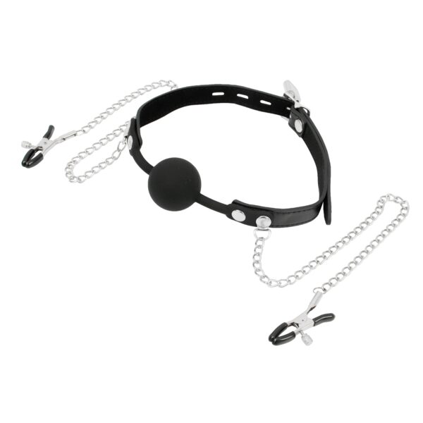 Banoch siliconen Ballgag met tepelklemmen Zwart 3 scaled scaled