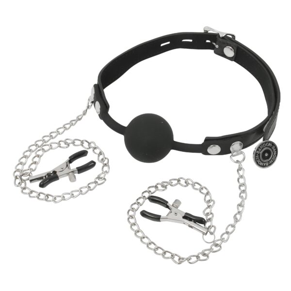 Banoch siliconen Ballgag met tepelklemmen Zwart 7 scaled scaled