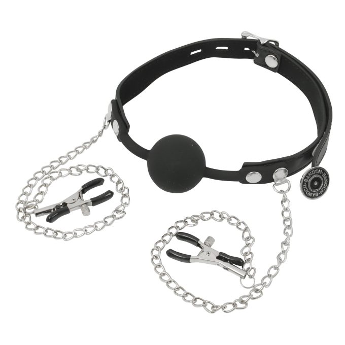 Banoch siliconen Ballgag met tepelklemmen Zwart 7 scaled scaled