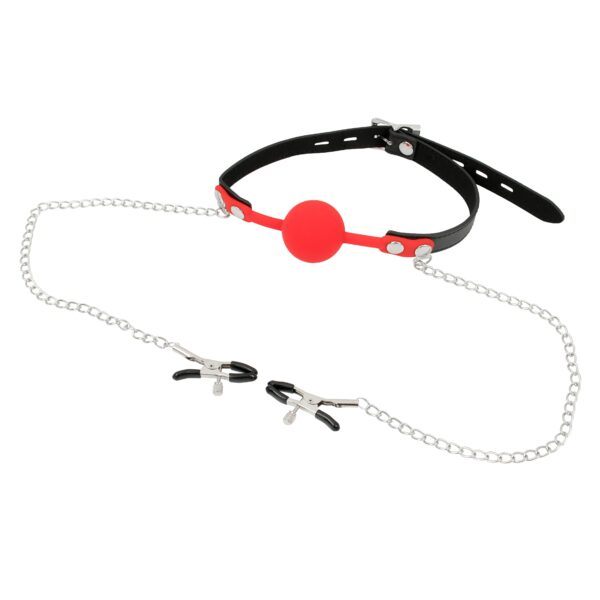 Banoch siliconen Ballgag tepelklemmen rood 2 scaled scaled