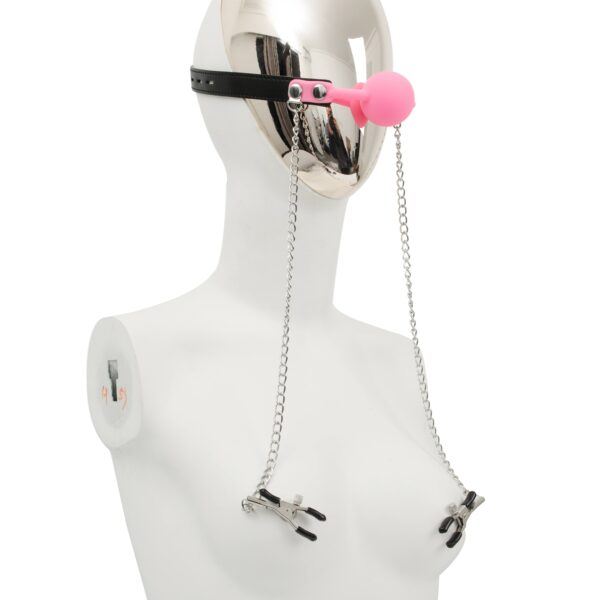 Banoch siliconen Ballgag tepelklemmen roze 4 scaled scaled