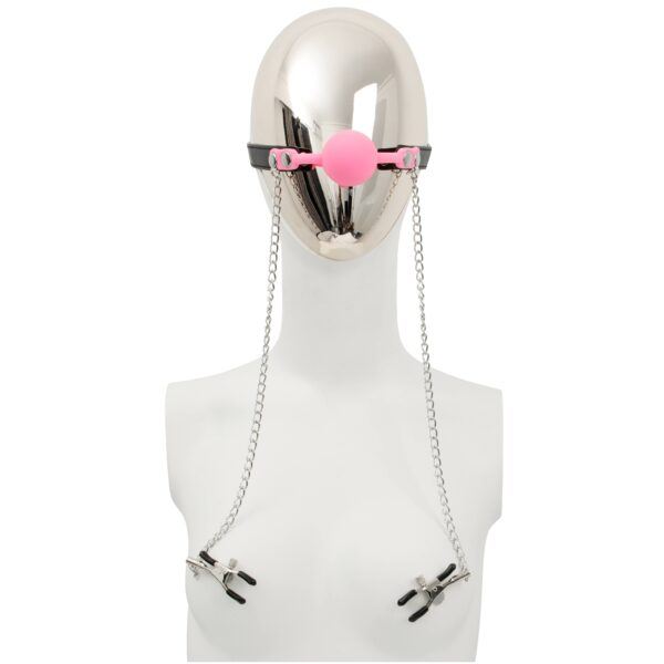 Banoch siliconen Ballgag tepelklemmen roze 5 scaled scaled