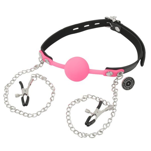 Banoch siliconen Ballgag tepelklemmen roze 6 scaled scaled