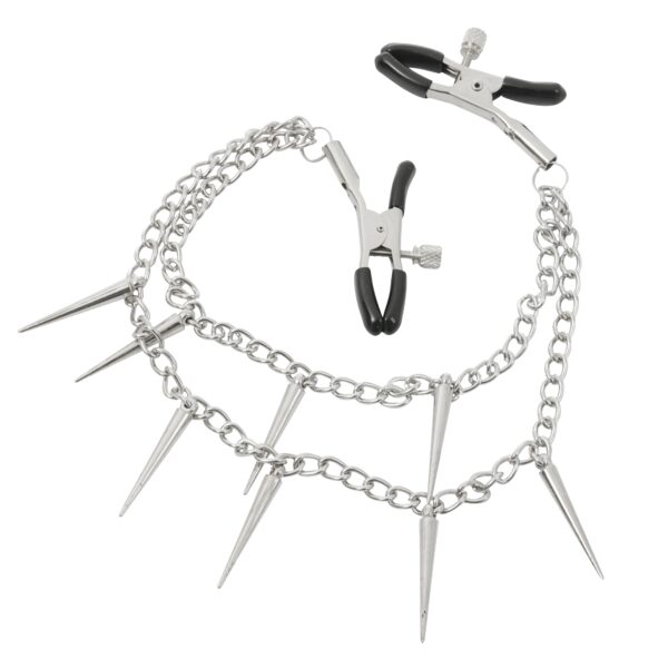 Pinch Tepelklemmen Nippleclamps punk Verstelbaar met Ketting Wit 1 scaled scaled