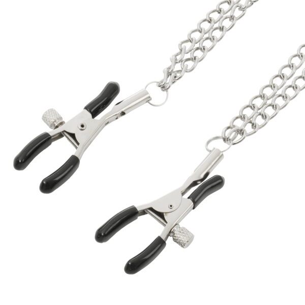 Pinch Tepelklemmen Nippleclamps punk Verstelbaar met Ketting Wit 2 scaled scaled