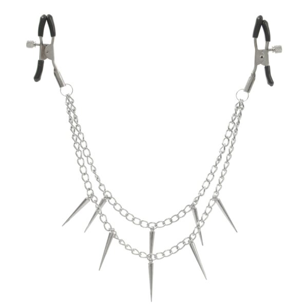 Pinch Tepelklemmen Nippleclamps punk Verstelbaar met Ketting Wit 4 scaled scaled