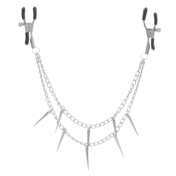 Pinch Tepelklemmen Nippleclamps punk Verstelbaar met Ketting Wit 5 scaled scaled