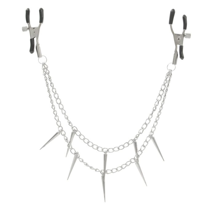 Pinch Tepelklemmen Nippleclamps punk Verstelbaar met Ketting Wit 5 scaled scaled