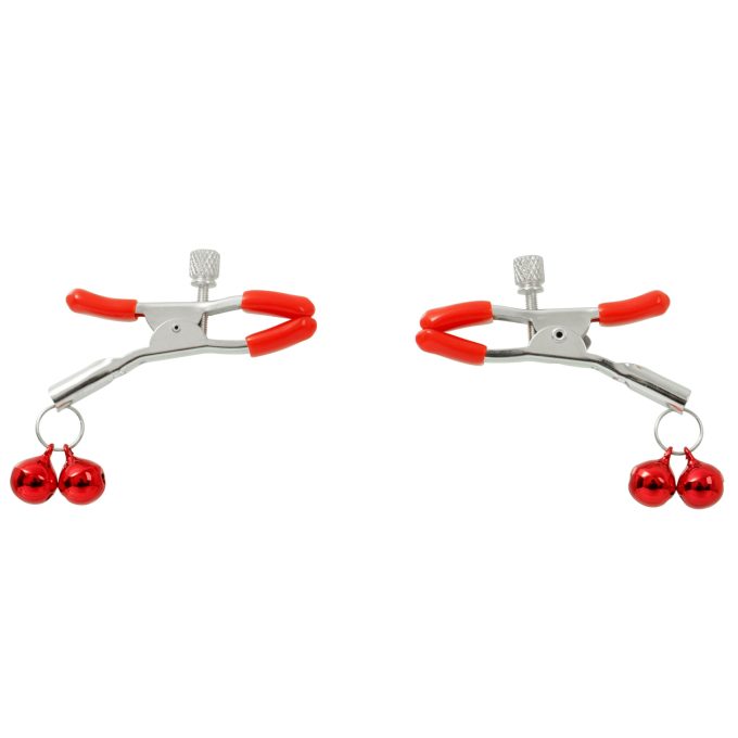 Pinch Tepelklemmen Nippleclamps red Verstelbaar Rood met belletjes 1 scaled scaled