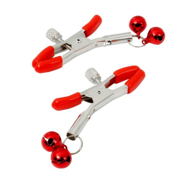 Pinch Tepelklemmen Nippleclamps red Verstelbaar Rood met belletjes 2 scaled scaled