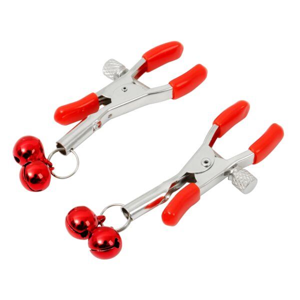Pinch Tepelklemmen Nippleclamps red Verstelbaar Rood met belletjes 4 scaled scaled