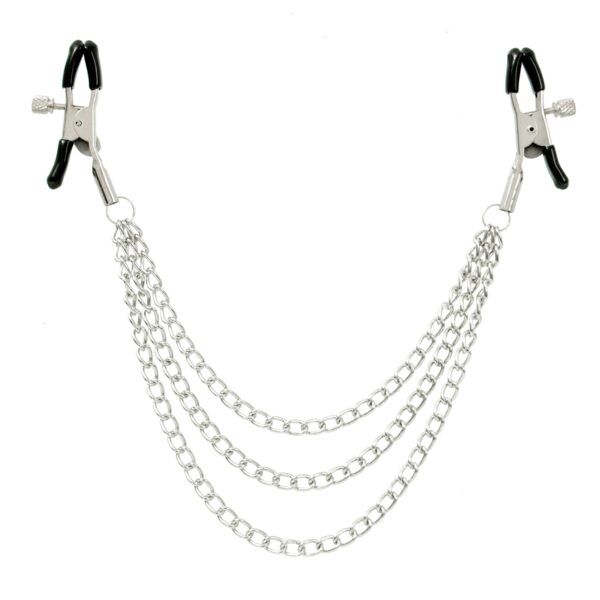 Pinch tepelklemmen Triple link silver verstelbaar met ketting bdsm 1 scaled scaled