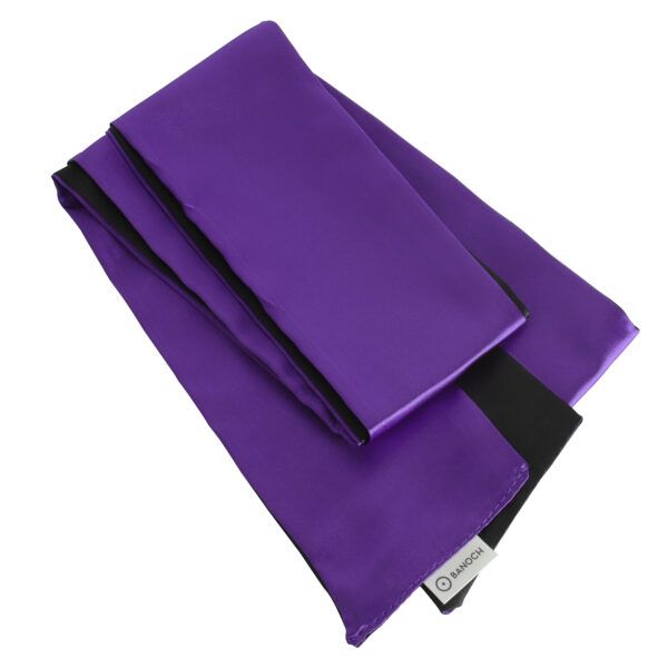 Banoch Blinddoek Zwart Paars zacht 150 cm 8 cm breed 6 scaled