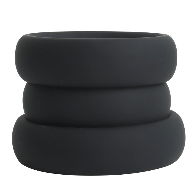 Banoch Cockring set donut trio zwart siliconen O 404550 mm 1 scaled
