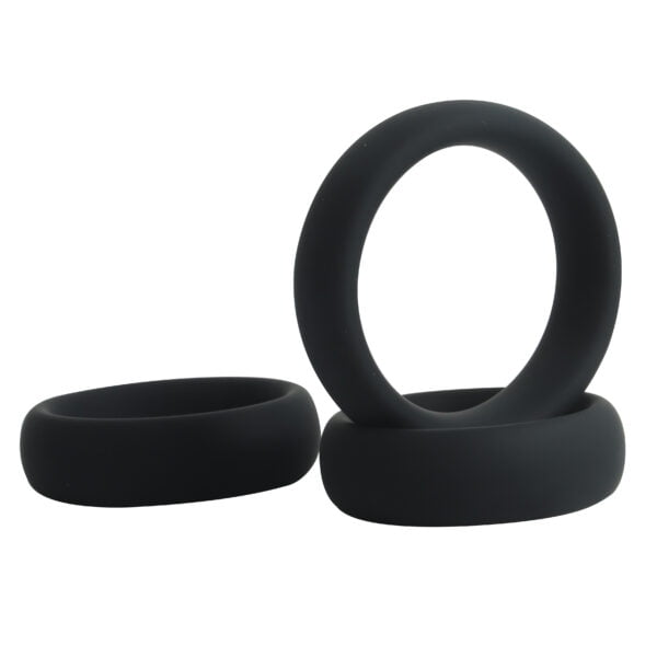 Banoch Cockring set donut trio zwart siliconen O 404550 mm 6 scaled