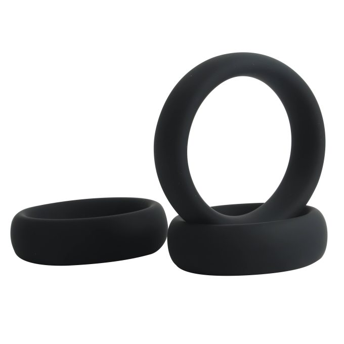 Banoch Cockring set donut trio zwart siliconen O 404550 mm 6 scaled