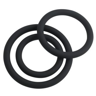 Banoch Cockring trio classic set zwart siliconen O 304050 mm 2 scaled