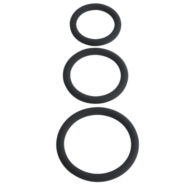 Banoch Cockring trio classic set zwart siliconen O 304050 mm 3 scaled