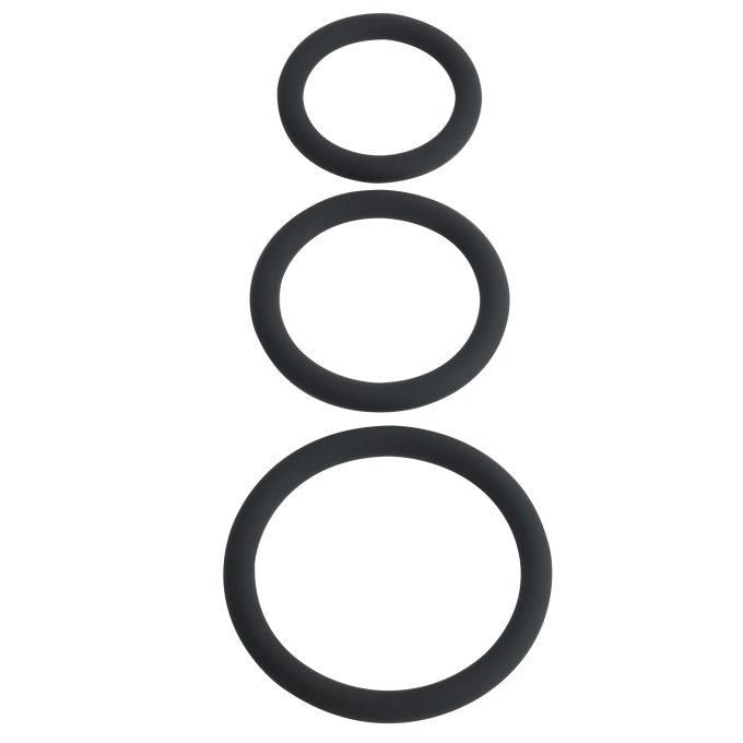 Banoch Cockring trio classic set zwart siliconen O 304050 mm 3 scaled