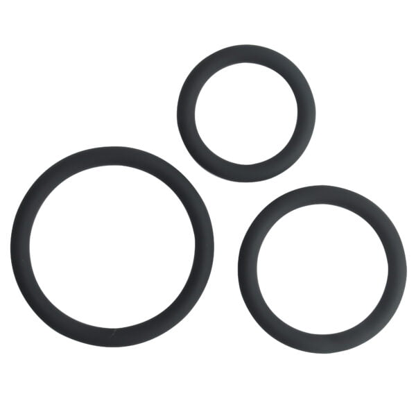Banoch Cockring trio classic set zwart siliconen O 304050 mm 4 scaled