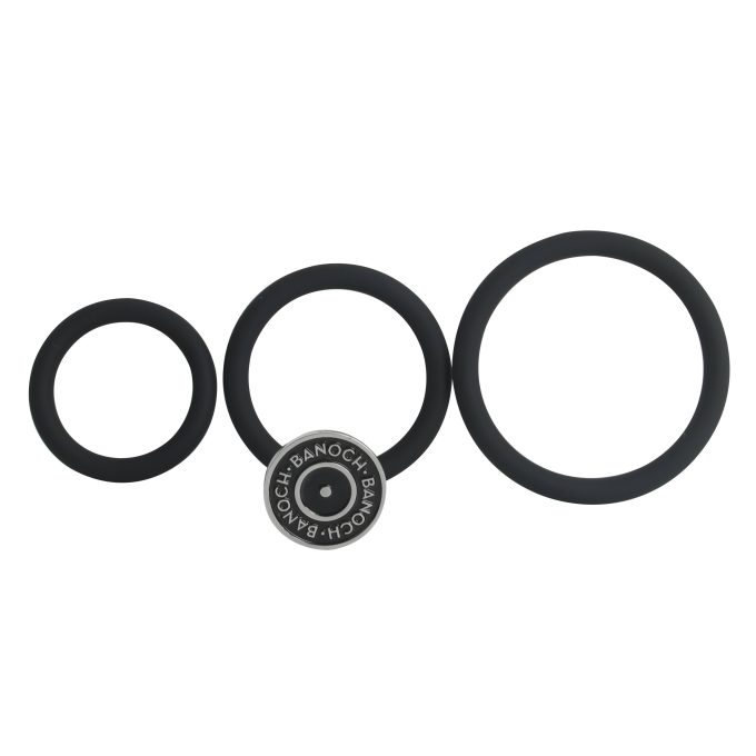 Banoch Cockring trio classic set zwart siliconen O 304050 mm 8 scaled
