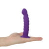 Banoch Dildo ribbel paars siliconen met zuignap 145 cm lang max O 3 cm scaled