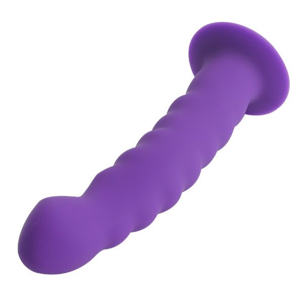 Banoch Dildo ribbel paars siliconen met zuignap 145 cm lang max O 3 cm 4 scaled