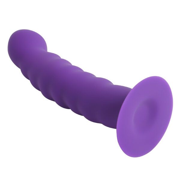 Banoch Dildo ribbel paars siliconen met zuignap 145 cm lang max O 3 cm 5 scaled