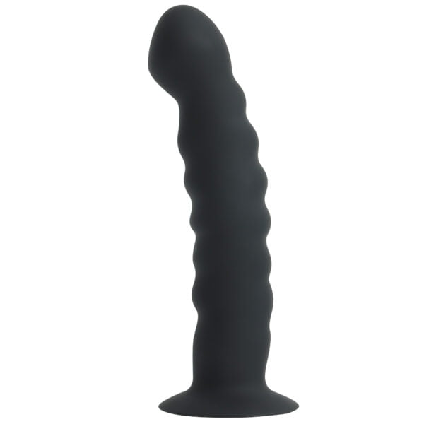 Banoch Dildo ribbel zwart siliconen met zuignap 145 cm lang max O 3 cm 2 scaled