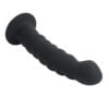 Banoch Dildo ribbel zwart siliconen met zuignap 145 cm lang max O 3 cm 4 scaled