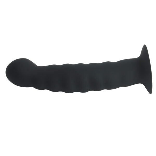 Banoch Dildo ribbel zwart siliconen met zuignap 145 cm lang max O 3 cm 5 scaled
