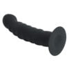 Banoch Dildo ribbel zwart siliconen met zuignap 145 cm lang max O 3 cm 6 scaled