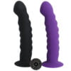 Banoch Dildo ribbel zwart siliconen met zuignap 145 cm lang max O 3 cm 8 scaled