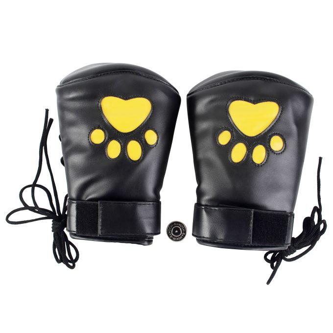 Banoch Perrito Mittones dog paws mittens bondage PU Leer geel voetje puppy play 2 scaled