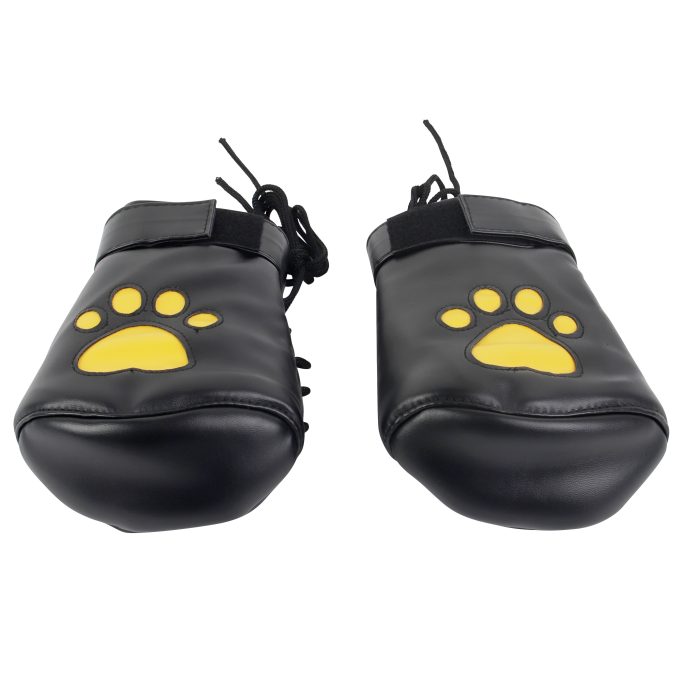 Banoch Perrito Mittones dog paws mittens bondage PU Leer geel voetje puppy play 3 scaled