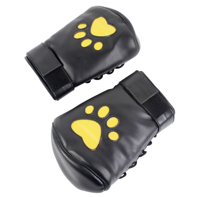 Banoch Perrito Mittones dog paws mittens bondage PU Leer geel voetje puppy play 5 scaled
