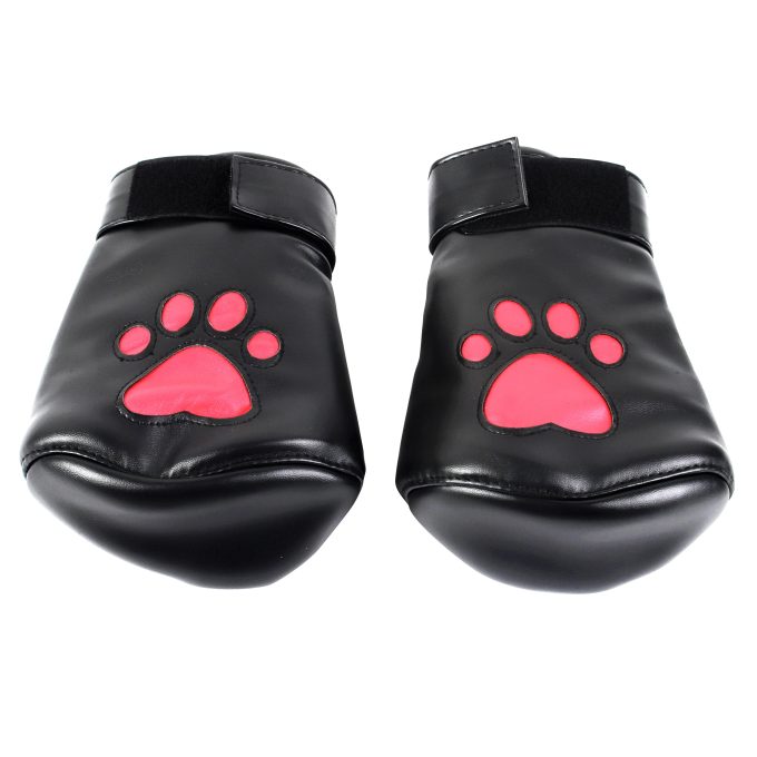 Banoch Perrito Mittones dog paws mittens bondage PU Leer rood voetje puppy play 1 scaled
