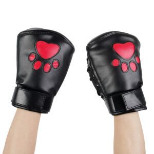 Banoch Perrito Mittones dog paws mittens bondage PU Leer rood voetje puppy play 2 scaled